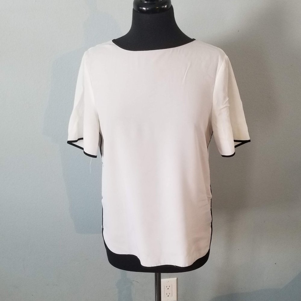 White Tunic Top with Black trim